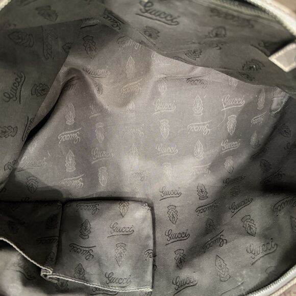 Authentic GUCCI GG Imprime Handbag Tote & Dustbag-Metallic Bronze-Excellent Cond - Picture 8 of 12